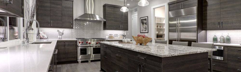 photo of a remodeled kitchen with modern cabinets