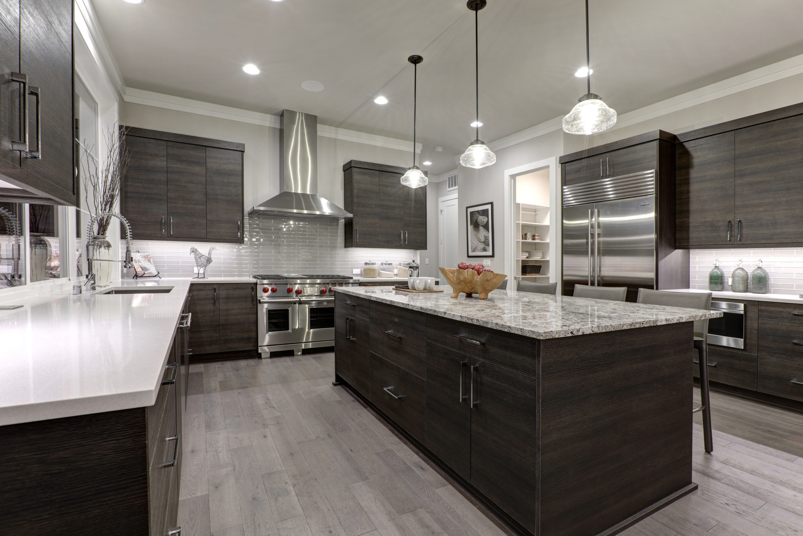 photo of a remodeled kitchen with modern cabinets