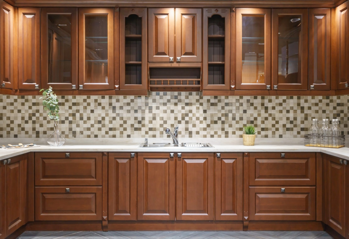 Photo of raised panel cabinets