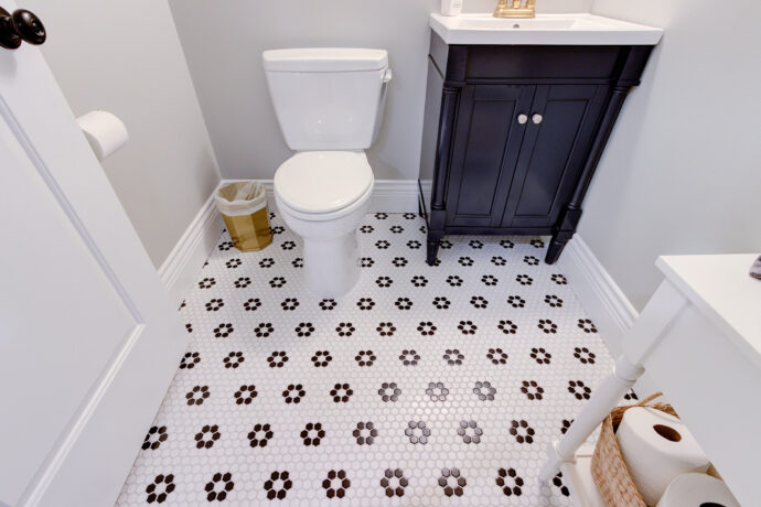 finished bathroom tiles