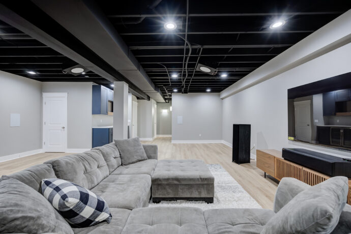 basement remodel after